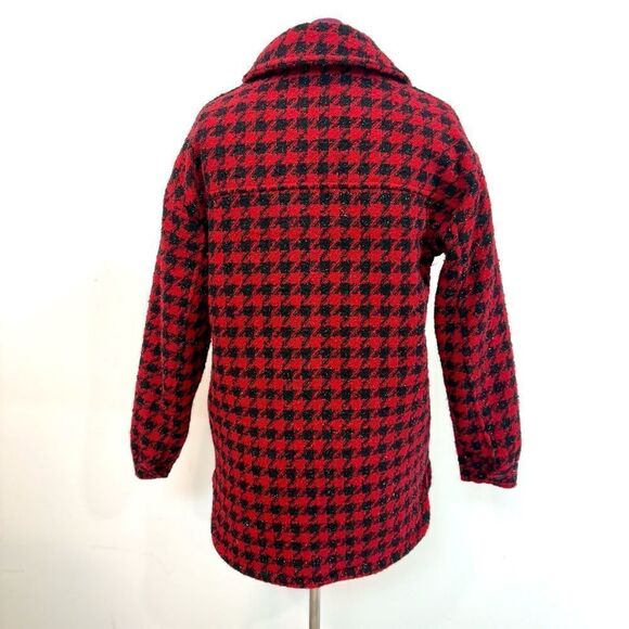 Pimkie Red Black Tweed Short Coat sz S - Picture 6 of 13